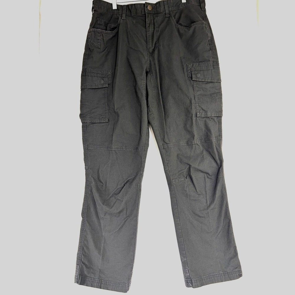 RedHead Mens 36x32 Cargo Pants Gray Ripstop Stretch Utility Workwear Pockets